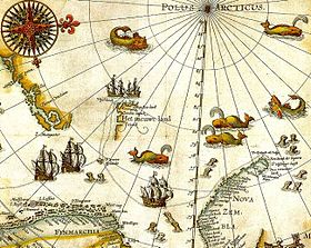 Portion Of 1599 Map Of Arctic Exploration By The Dutchman Willem