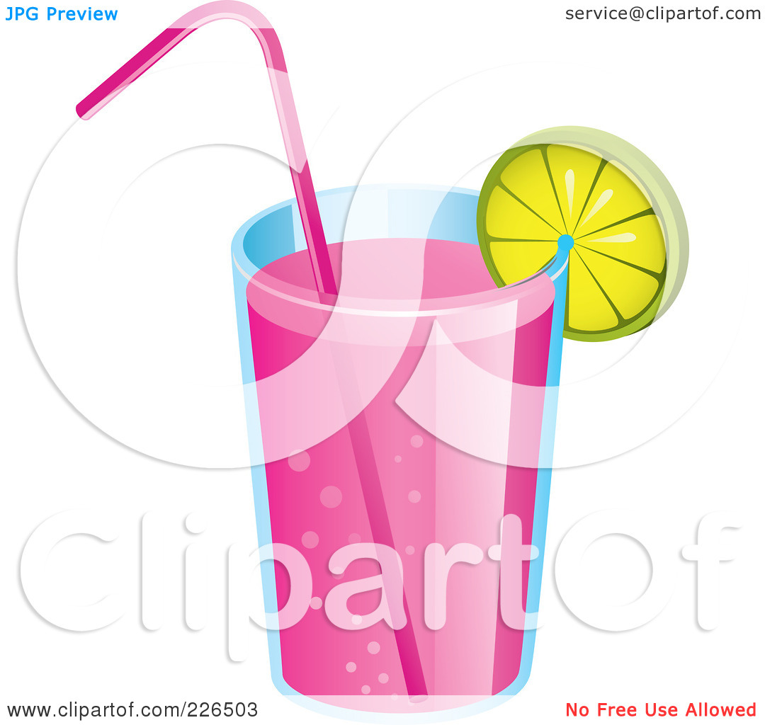 Royalty Free  Rf  Clipart Illustration Of A Glass Of Pink Lemonade By