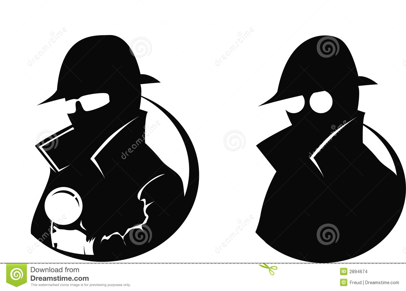 Secret Agent Clipart Hat Detective Silhouette 2894674 Jpg