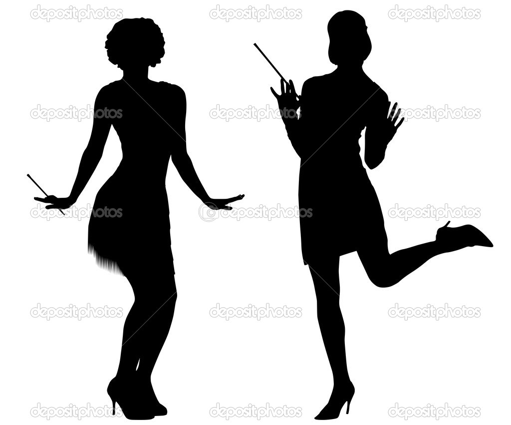 Silhouettes Of Women From Cabaret   Stock Vector   Sattva  22511175