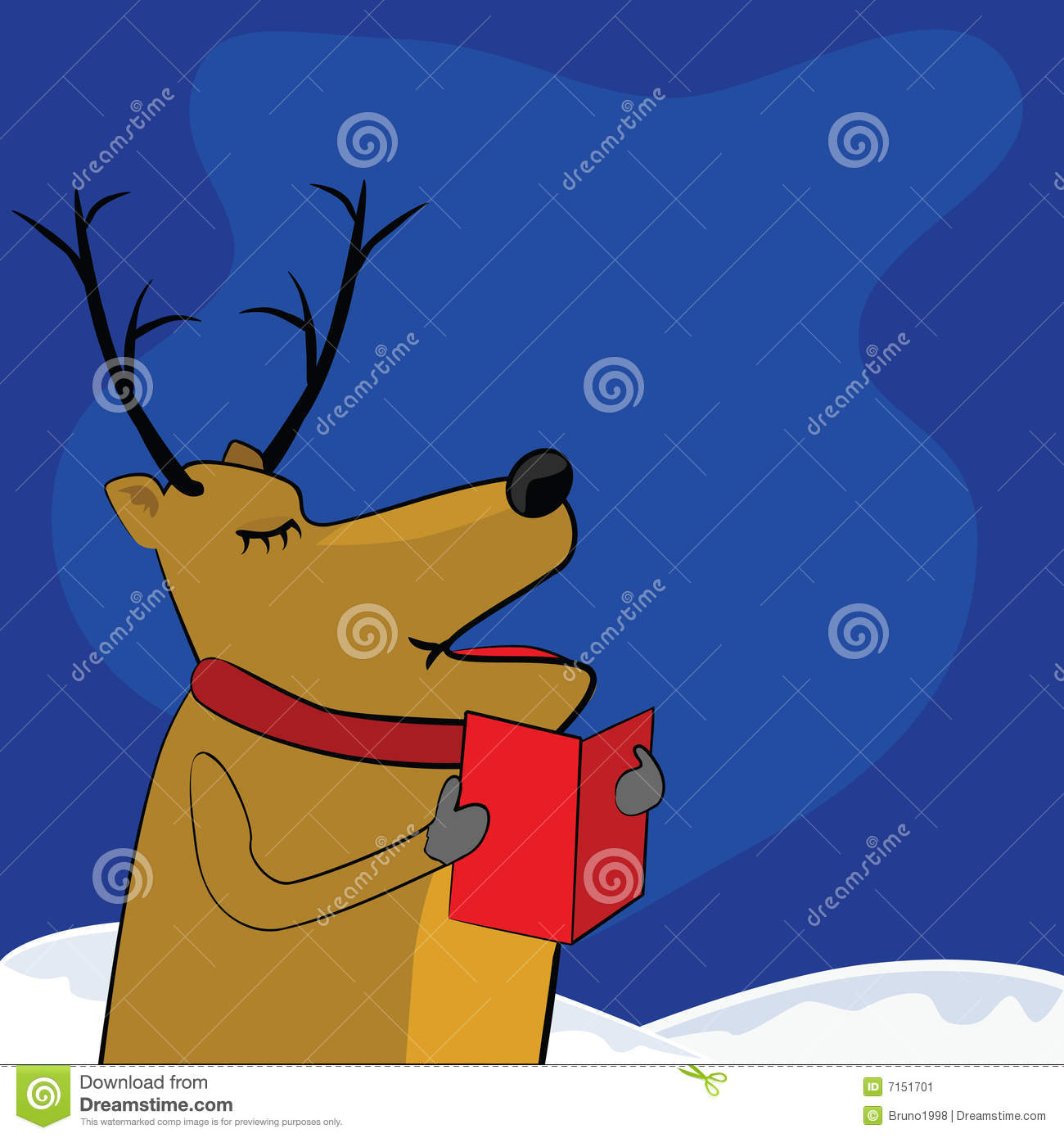 Singing Reindeer Stock Image   Image  7151701