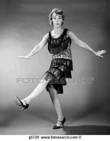 Stock Photograph   1960s Woman In Flapper Costume Dancing  Fotosearch    