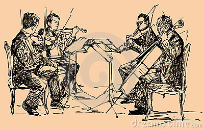 String Orchestra Clipart String Quartet Players
