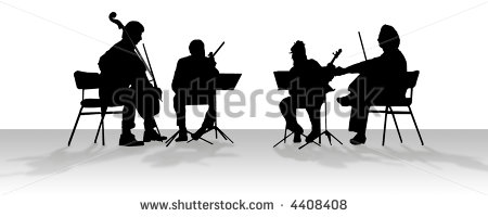 String Quartet Clipart Quartet In Silhouette   Stock