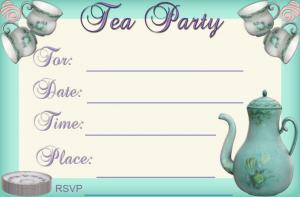 Teal Tea Party Invitation