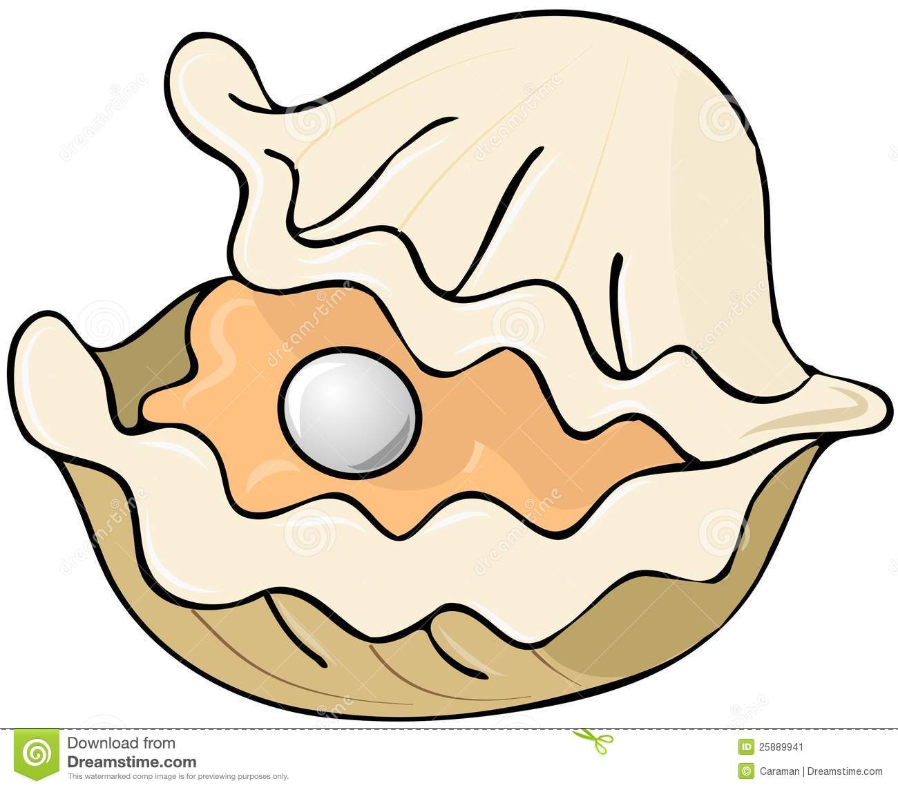 This Illustration Depicts A Cartoon Oyster Half Opened To Reveal A