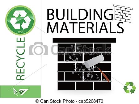 Vector   Please Recycle Building Materials   Stock Illustration