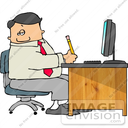 14816 Caucasian Business Man Taking Notes At His Desk Clipart By Djart
