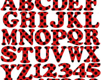 70  Off Sale Polka Dots Alphabet   Numbers Clip Art Digital    