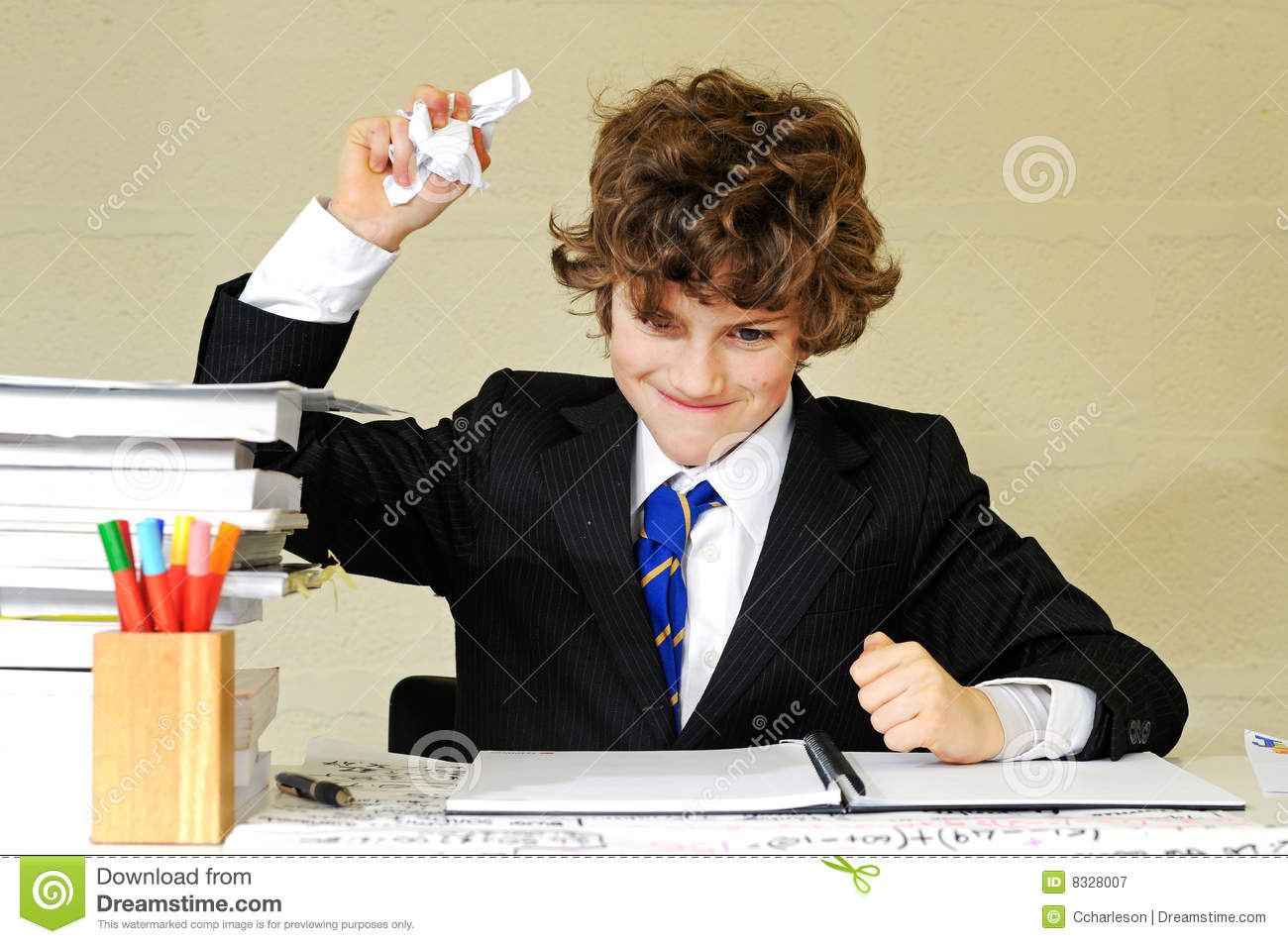 Boy Frustrated With School Work Royalty Free Stock Photography   Image