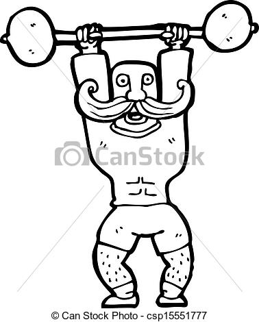 Cartoon Circus Strong Man Lifting Weights Csp15551777   Search Clipart