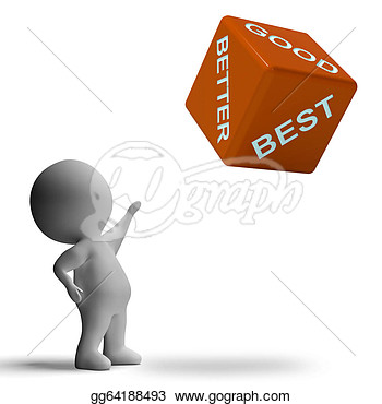 Clip Art   Good Better Best Dice Representing Ratings And Improvement    