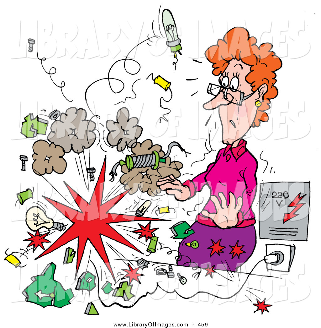 Clip Art Of An Explosion Shocking A Female Science Teacher By Alex