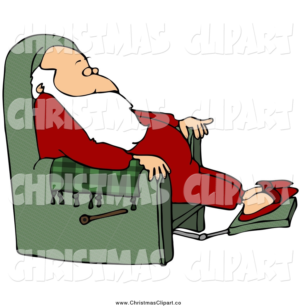 Clipart Of Santa Relaxing In A Green Recliner By Dennis Cox    3986