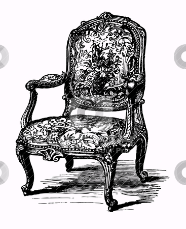 Clipart Vector Illustration Of Antique Baroque Armchair Damask Chair