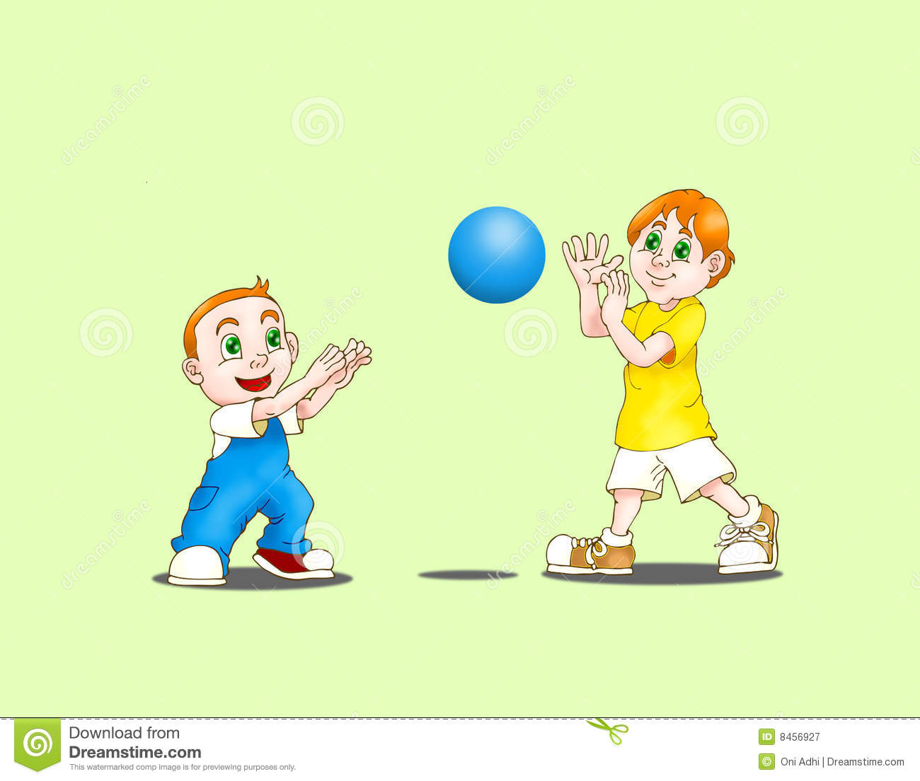    Cute Happy Boys With A Blue Soccer Ballisolated  Smilling Together