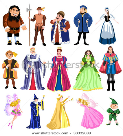 Fairy Tales Characters   Vector Clip Art Illustration Picture