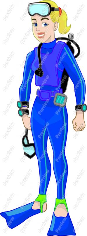 Female Scuba Diver 103 Formats Included With This Cartoon Female