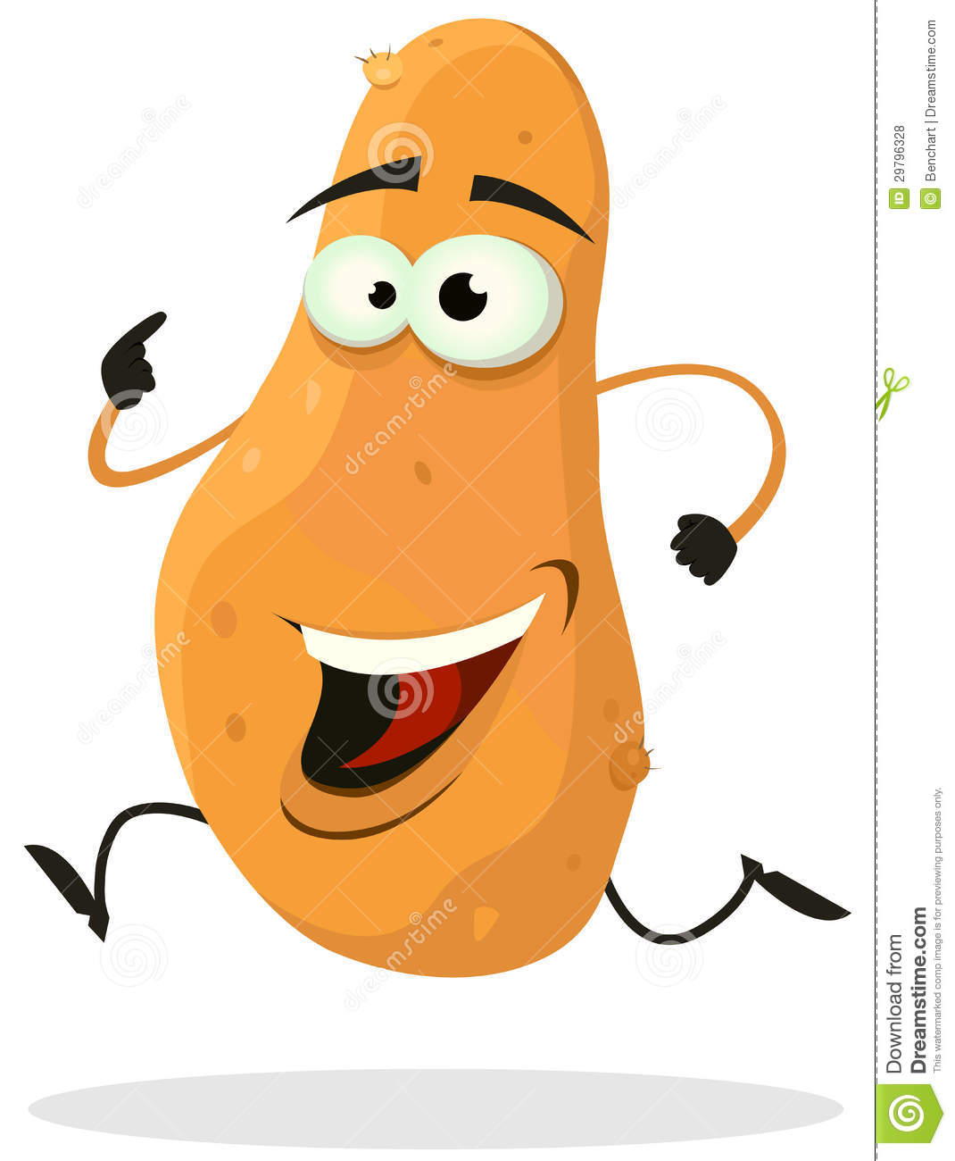     Funny Happy And Healthy Cartoon Potato Vegetable Character Running