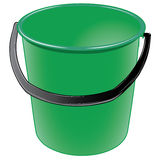 Green Plastic Bucket With A Black Handle Royalty Free Stock Photo