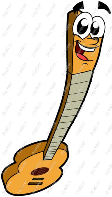 Guitar Character Clip Art   Royalty Free Clipart   Vector Cartoon