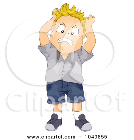Illustration Of A Frustrated Boy Pulling His Hair By Bnp Design Studio
