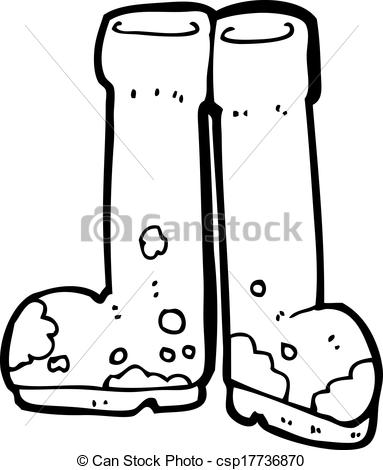Illustration Of Cartoon Muddy Boots Csp17736870   Search Clipart