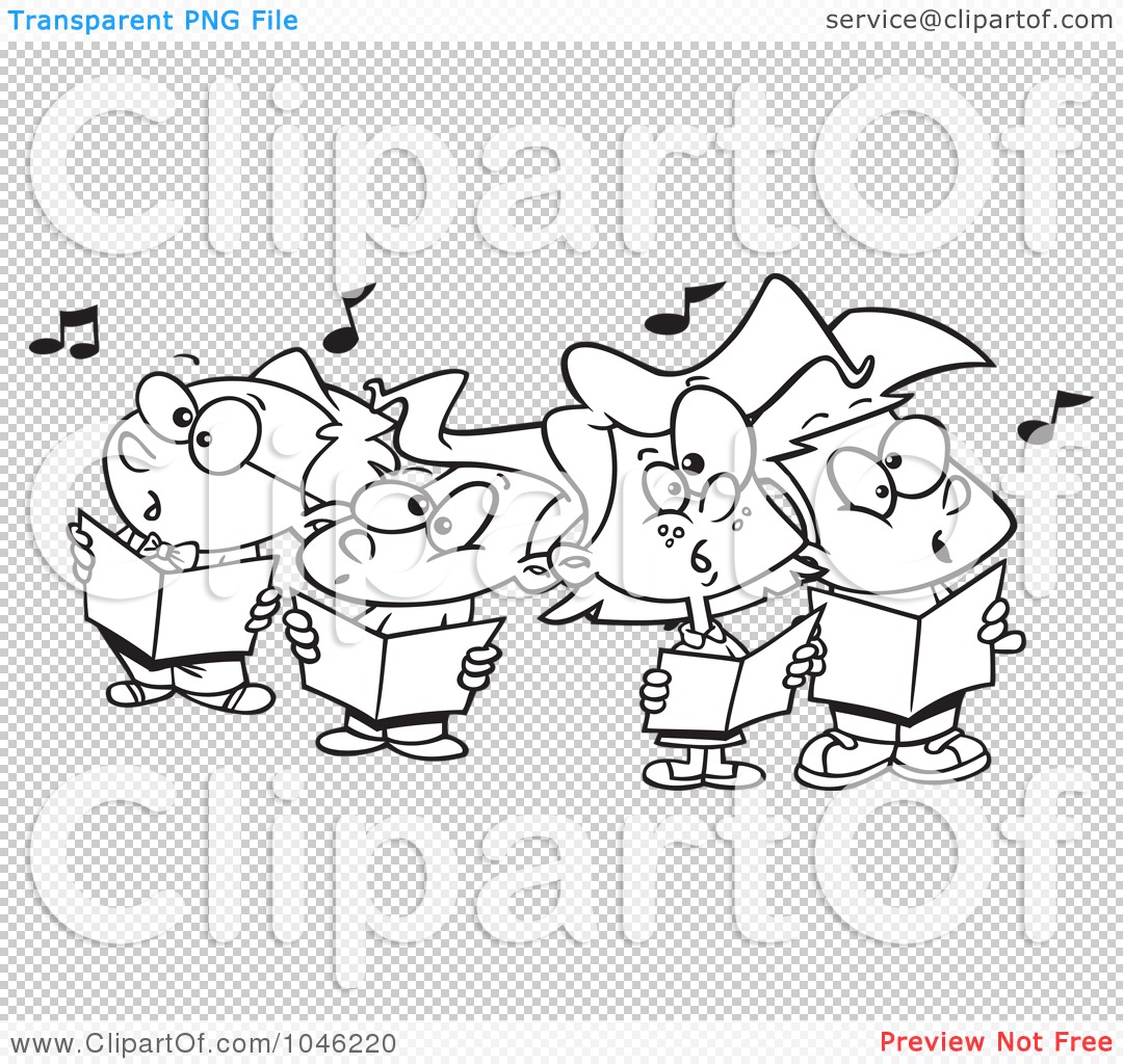 Kids Choir Black And White Clipart   Free Clip Art Images