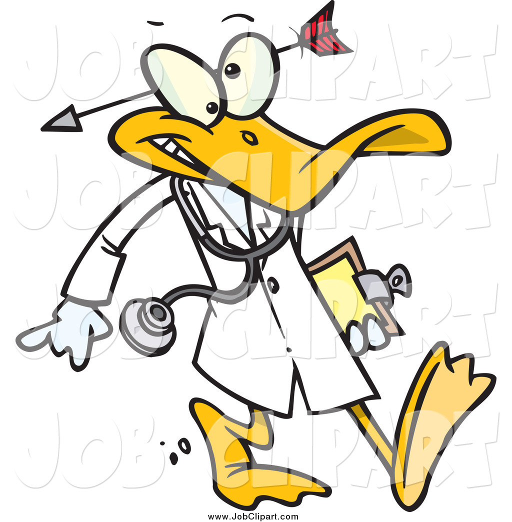 Larger Preview  Job Clip Art Of A Crazy Quack Pshchiatrist Duck