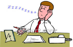 Man Sleeping At His Desk At Work Royalty Free Clipart Picture
