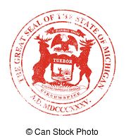 Michigan Seal Rubber Stamp   The State Seal Of Michigan