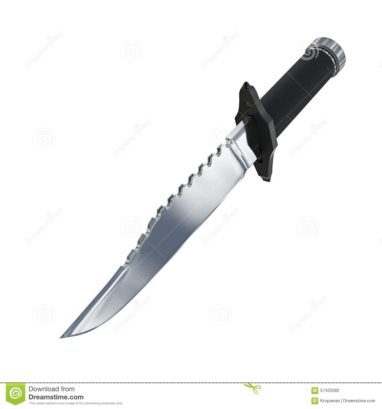 Military Knife On White Background
