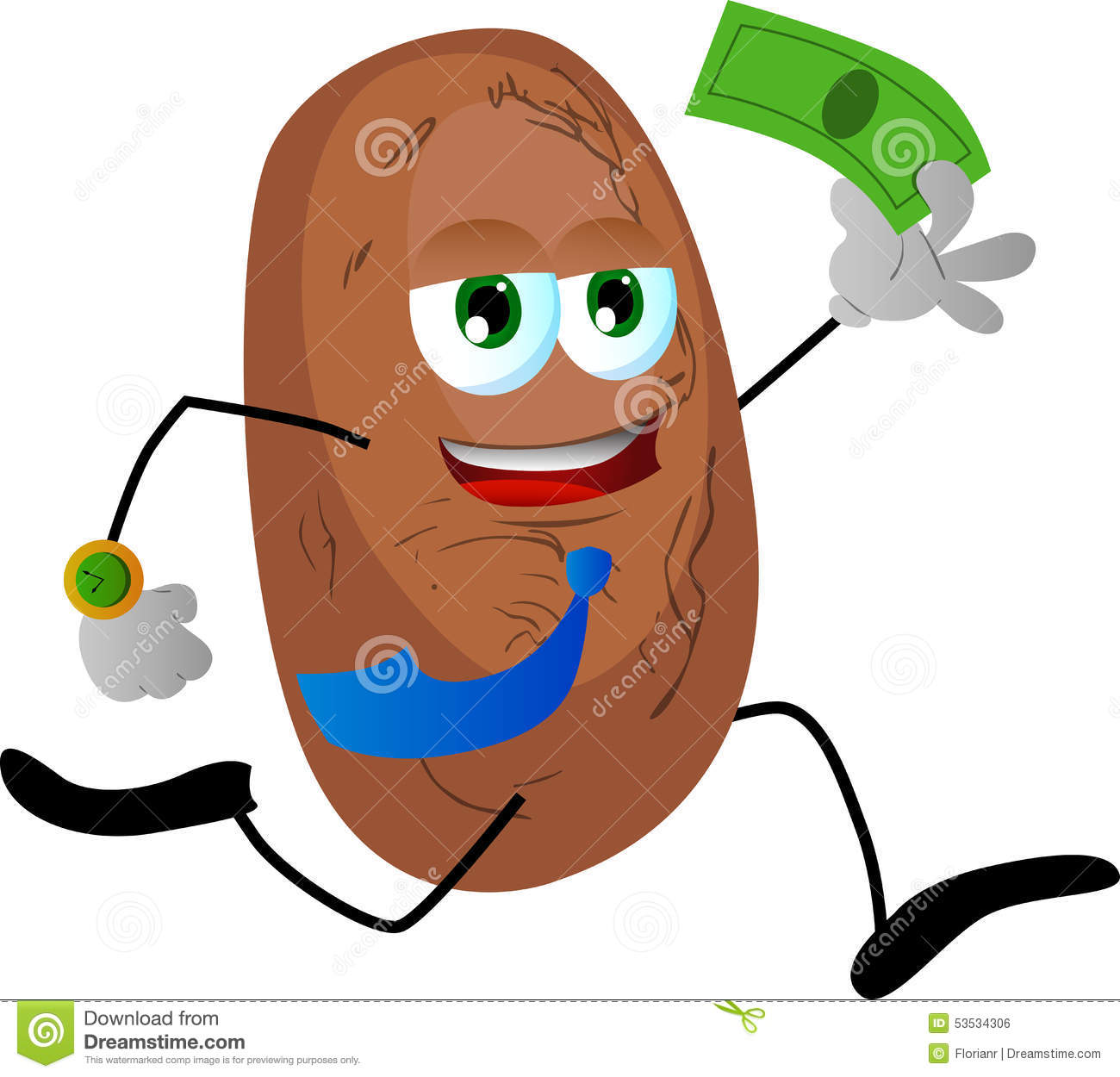 Potato Running With Money Stock Illustration   Image  53534306