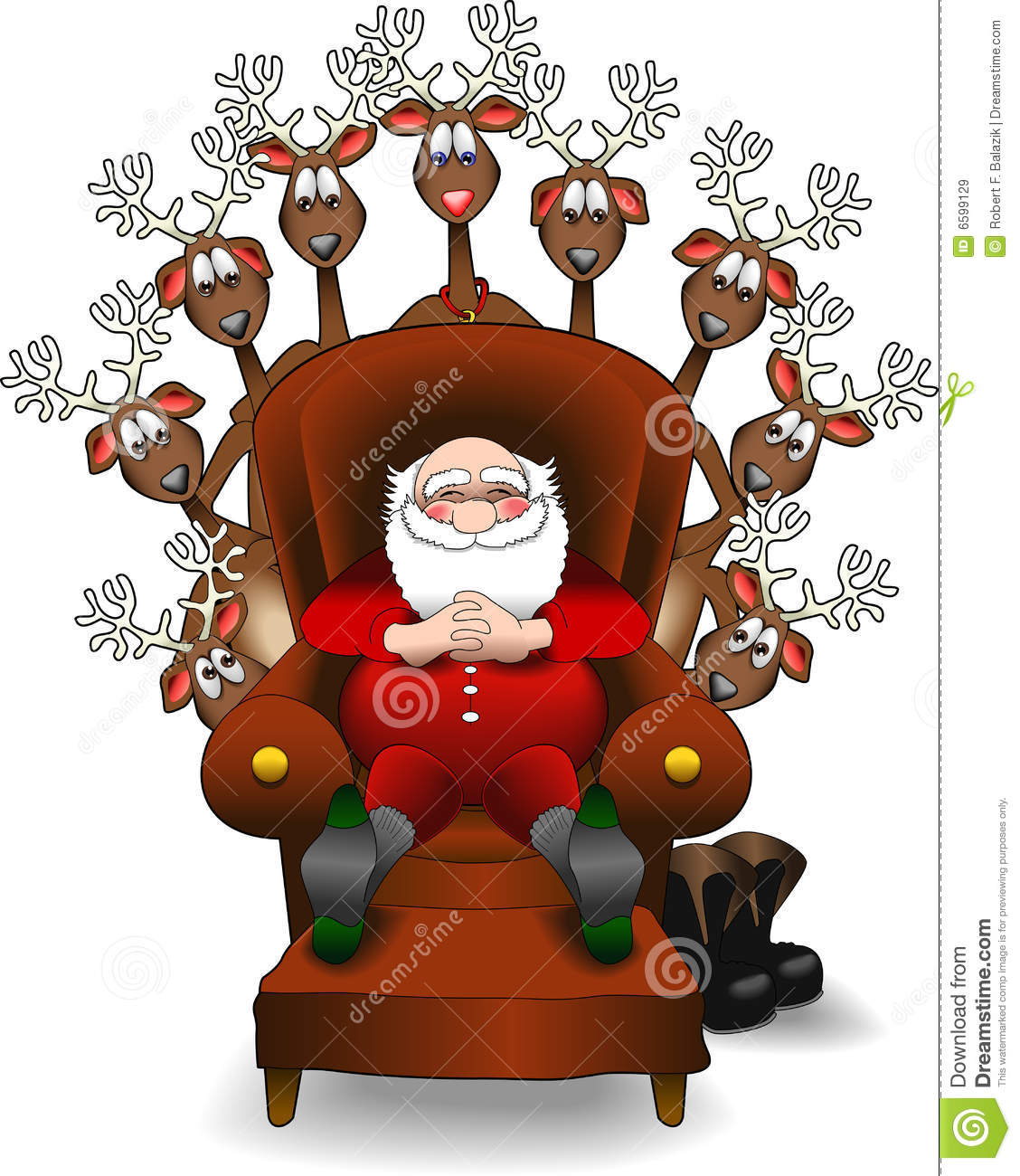 Relaxing Santa Reindeer Jpg Royalty Free Stock Images   Image  6599129