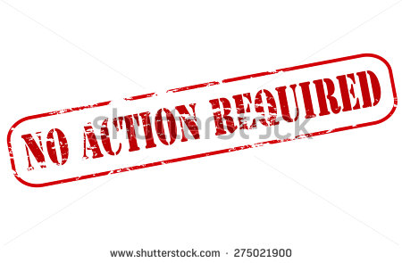 Rubber Stamp With Text No Action Required Inside Vector Illustration