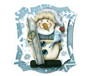 Snowman Winter 3d Scrapbook Embel Lishment Paper Piecing Gift Tags