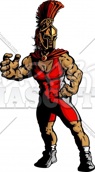 Spartan Wrestling Clipart Cartoon   Wrestling Design  1488