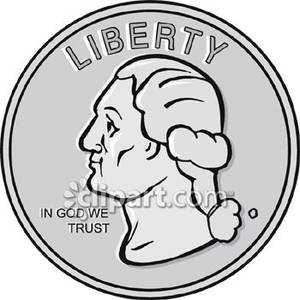 United States Quarter Dollar   Royalty Free Clipart Picture