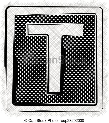 Vector   Polka Dot Font Letter T   Stock Illustration Royalty Free