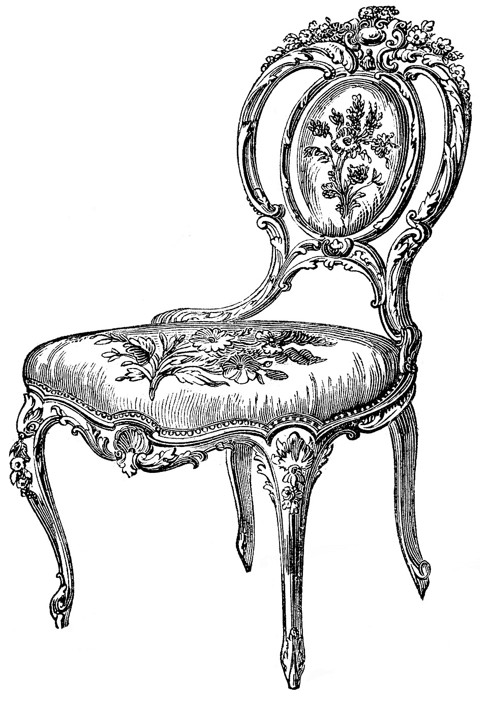 Vintage Clip Art   Frenchy Chairs