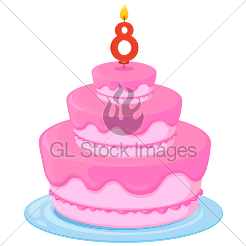 8th Clipart 8th Birthday Cake