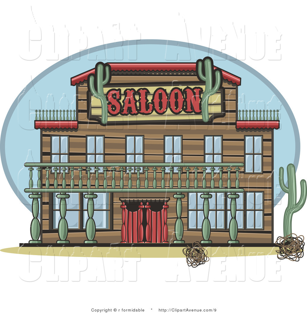 Avenue Clipart Of A Western Saloon Facade In The Desert By R
