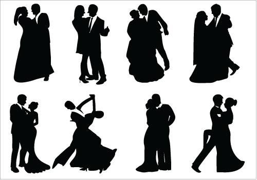 Bride And Groom Formal Dance Silhouettecategory  Wedding Vector