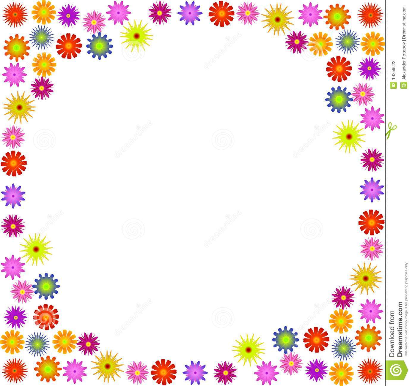 Bright Color Flower Frame Illustration Stock Photography   Image