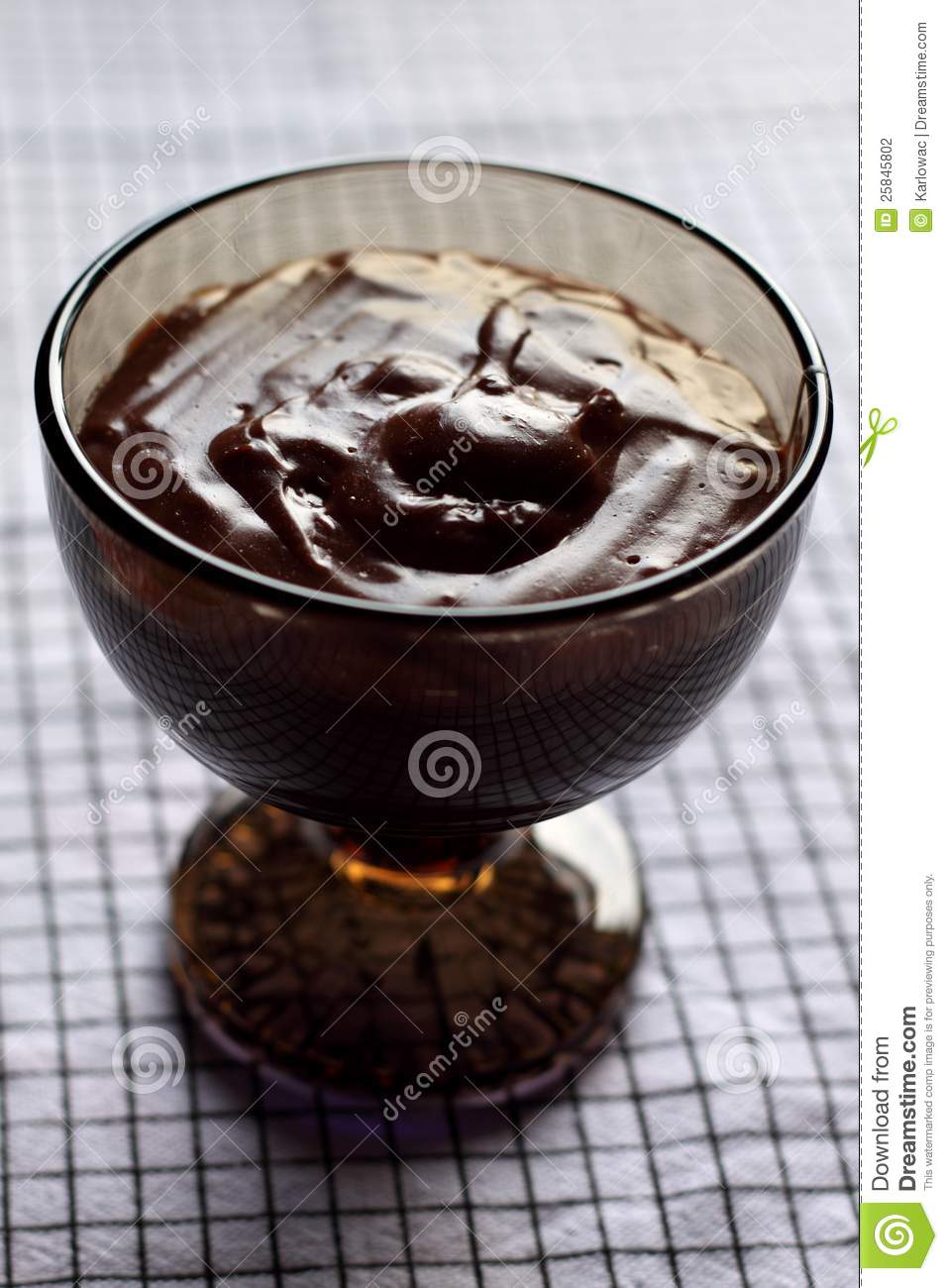 Chocolate Pudding In Black Bowl Stock Photography   Image  25845802