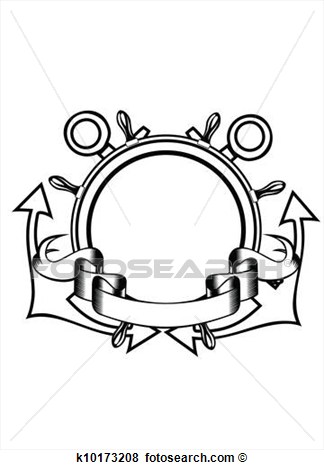 Clip Art   Anchors And Steering Whell  Fotosearch   Search Clipart