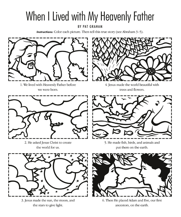 Coloring Page   When I Lived With My Heavenly Father