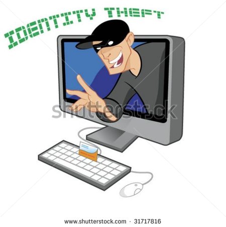 Computer Burglar Clipart Identity Thief Through The