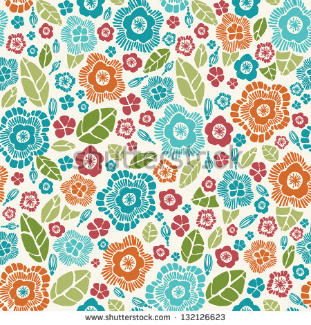 Decorative Stylish Spring Seamless Floral Pattern  Bright Endless
