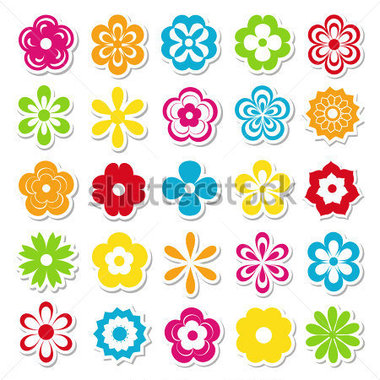 Download Source File Browse   Nature   Set Of Bright Flower Stickers